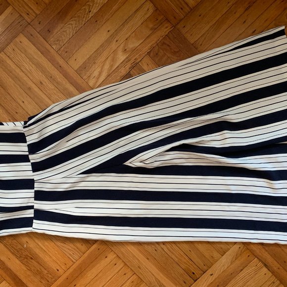 H&M Navy Blue & White Striped Strapless Jumpsuit - Picture 4 of 10